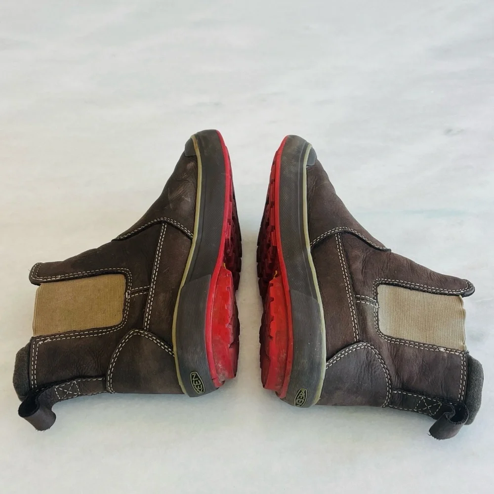 Keen Elsa II Chelsea Waterproof Boots Brown Slip-on Leather Insulated Women's 6